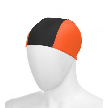 Шапочка для плавания 3242 черно-оранжевый